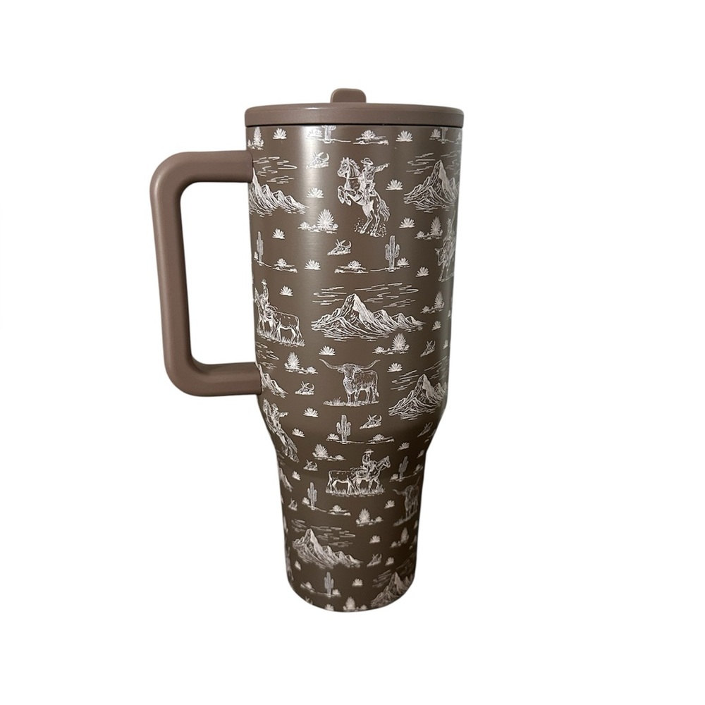 HydroJug Desert Drift Brown Western Print 40oz Traveler Tumbler NWT - Picture 4 of 7